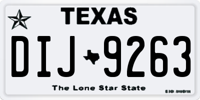 TX license plate DIJ9263
