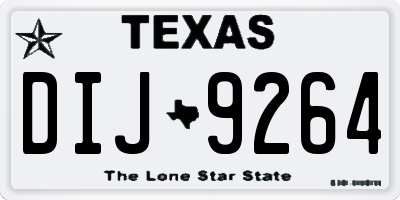 TX license plate DIJ9264