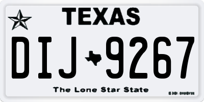 TX license plate DIJ9267