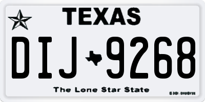 TX license plate DIJ9268