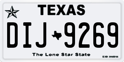 TX license plate DIJ9269