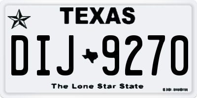 TX license plate DIJ9270