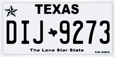 TX license plate DIJ9273