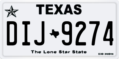TX license plate DIJ9274