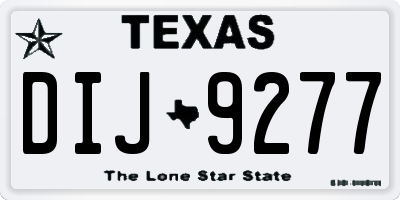 TX license plate DIJ9277