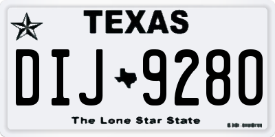 TX license plate DIJ9280