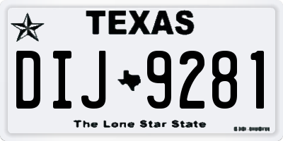 TX license plate DIJ9281