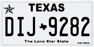 TX license plate DIJ9282