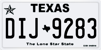 TX license plate DIJ9283