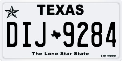 TX license plate DIJ9284