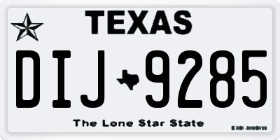 TX license plate DIJ9285