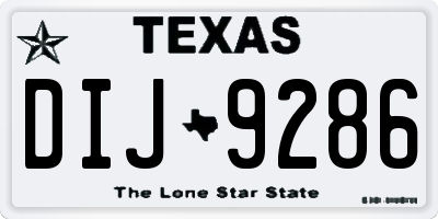 TX license plate DIJ9286