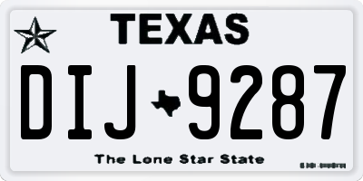 TX license plate DIJ9287