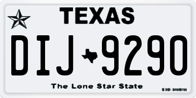 TX license plate DIJ9290