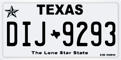 TX license plate DIJ9293