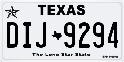 TX license plate DIJ9294