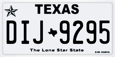 TX license plate DIJ9295