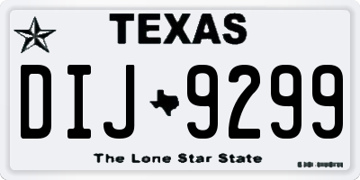 TX license plate DIJ9299