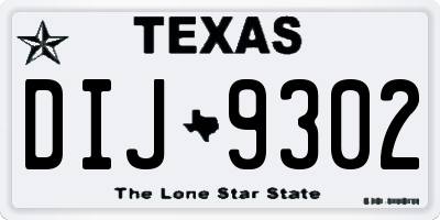 TX license plate DIJ9302