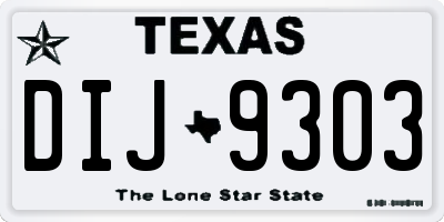 TX license plate DIJ9303