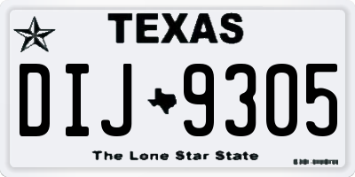 TX license plate DIJ9305