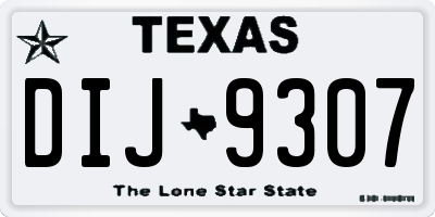 TX license plate DIJ9307