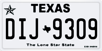 TX license plate DIJ9309
