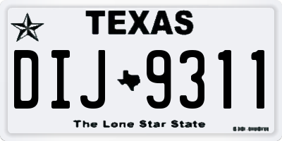 TX license plate DIJ9311
