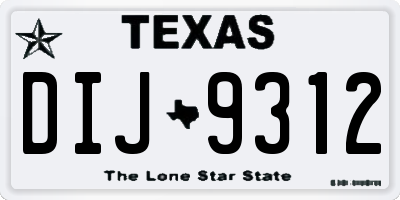 TX license plate DIJ9312