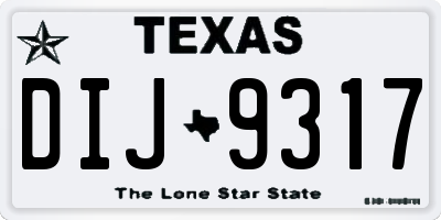 TX license plate DIJ9317