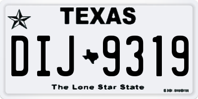 TX license plate DIJ9319