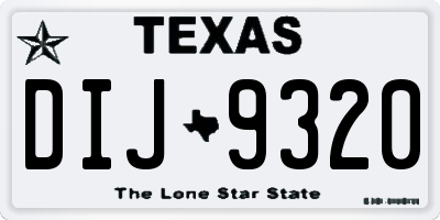 TX license plate DIJ9320