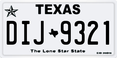 TX license plate DIJ9321