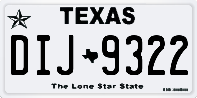 TX license plate DIJ9322