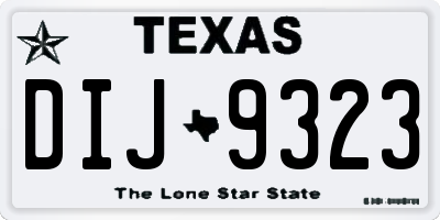 TX license plate DIJ9323