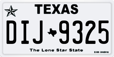 TX license plate DIJ9325
