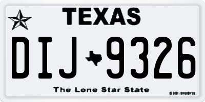 TX license plate DIJ9326