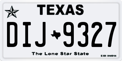 TX license plate DIJ9327