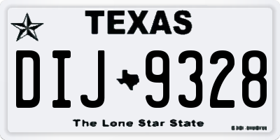 TX license plate DIJ9328