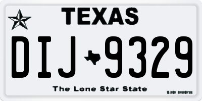 TX license plate DIJ9329