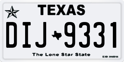 TX license plate DIJ9331