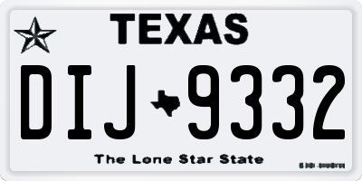 TX license plate DIJ9332