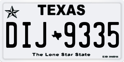 TX license plate DIJ9335