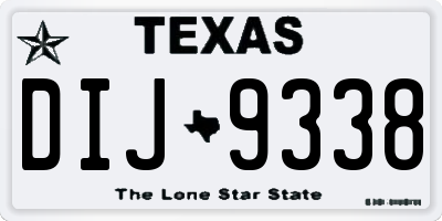TX license plate DIJ9338