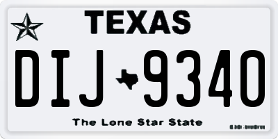 TX license plate DIJ9340