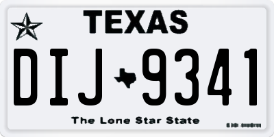 TX license plate DIJ9341