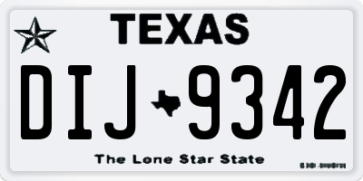 TX license plate DIJ9342