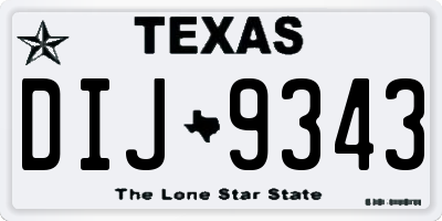 TX license plate DIJ9343