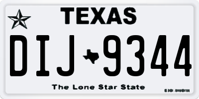TX license plate DIJ9344