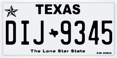 TX license plate DIJ9345